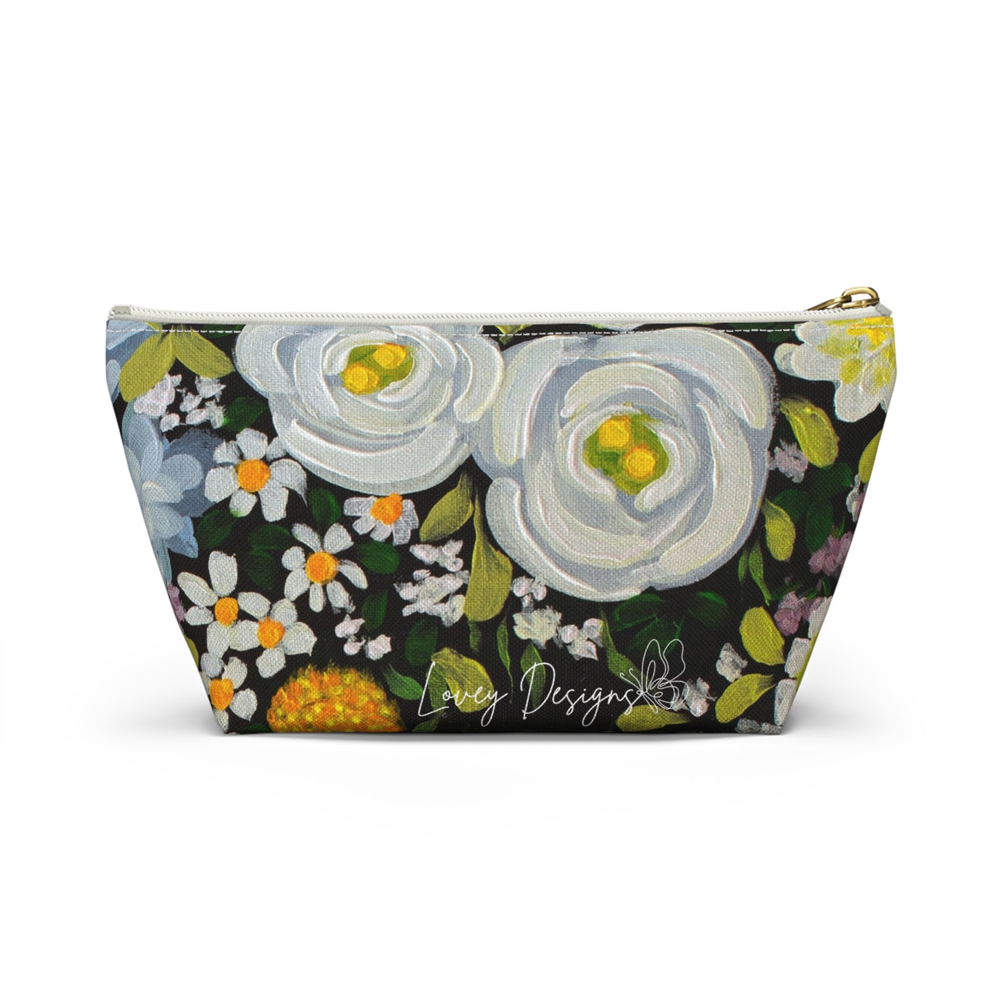 Midnight Garden — Floral Accessory Pouch Garden Makeup Bag \