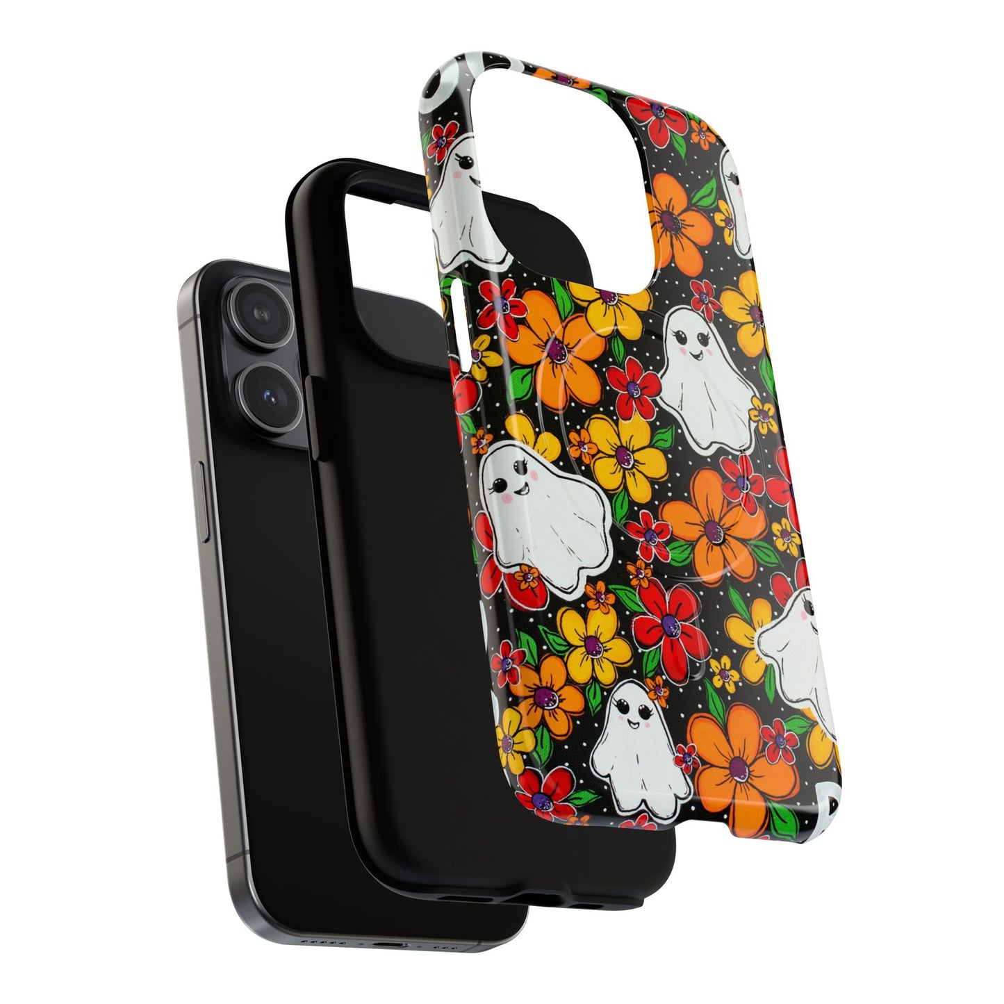 Halloween Floral Ghost Phone Case — Tough Magnetic Protective Cover