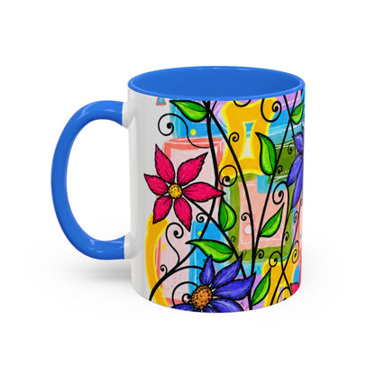 Colorful Floral Art Mug – Vibrant Hand-Painted Flowers (11oz, 15oz)