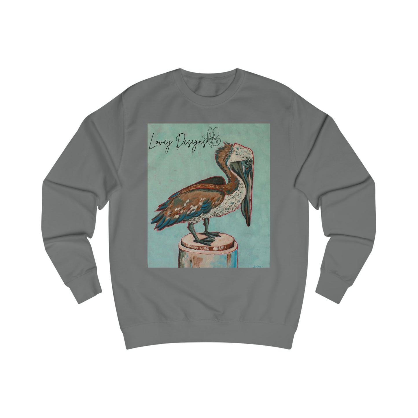 Beach Pelican Sweatshirt — Coastal Bird Graphic Crewneck