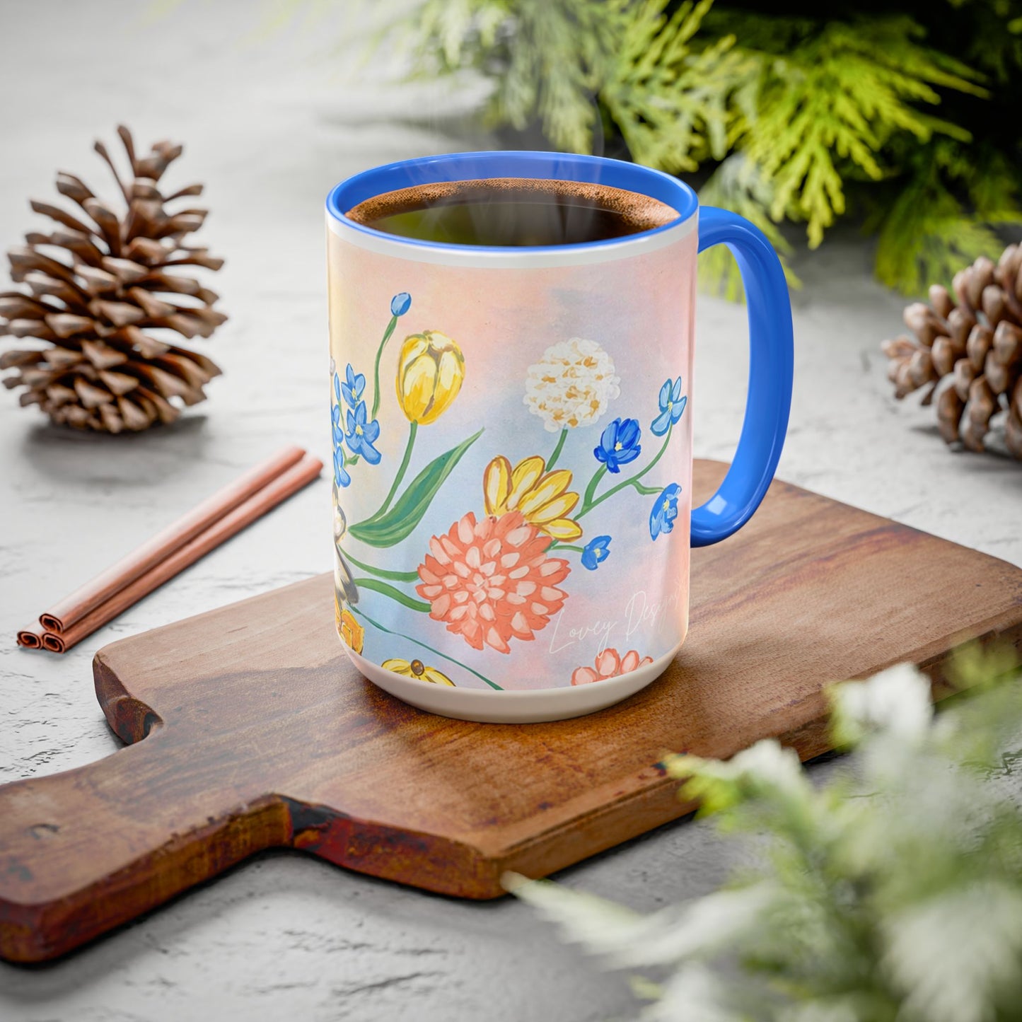 Bloom Where You Are Planted - Floral Watercolor Mug 15oz