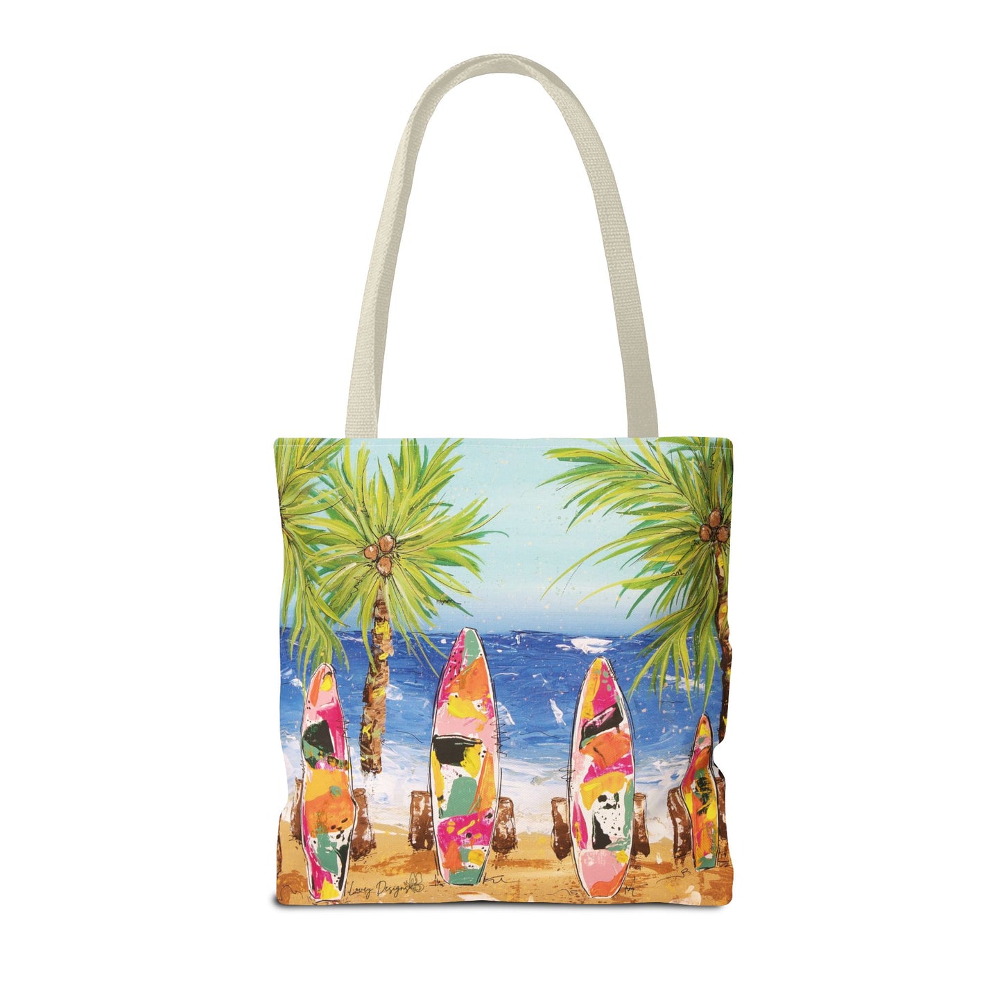 Surfs UP Coastal Tote Bag — Surfboard Beach Beach Tote
