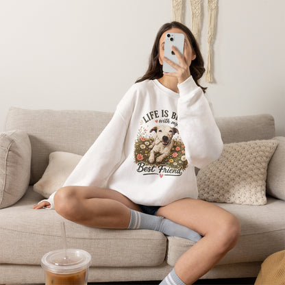 Copy of Sunsets & Sandy Paws Crewneck Sweatshirt – Beach Dog Graphic
