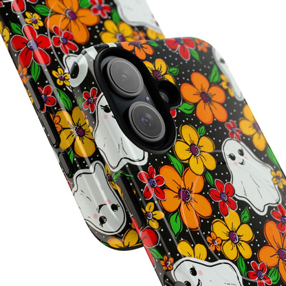 Halloween Floral Ghost Phone Case — Tough Magnetic Protective Cover