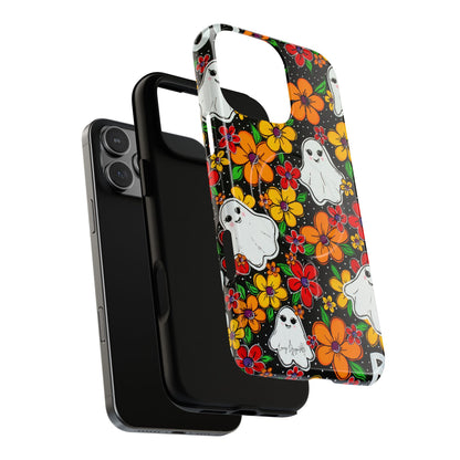 Halloween Floral Ghost Phone Case — Tough Magnetic Protective Cover