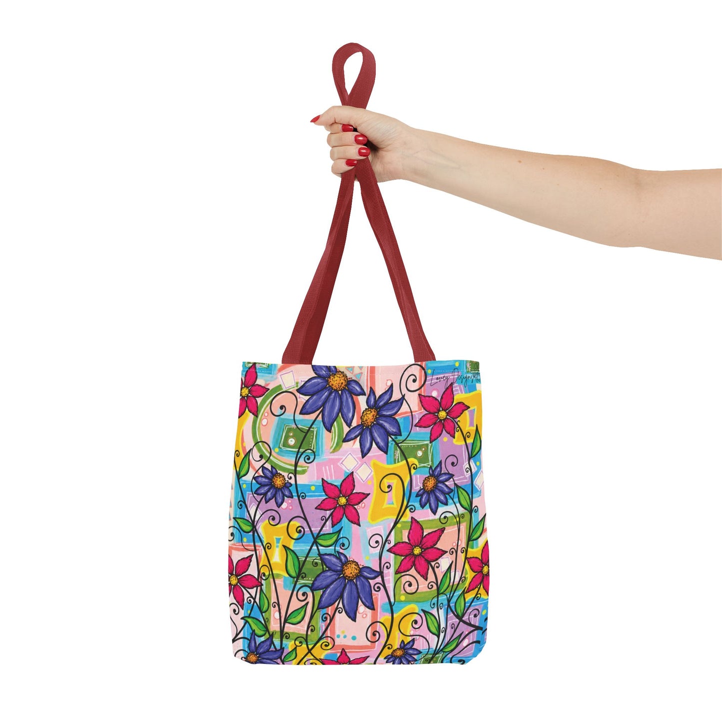 Copy of Floral Teacup Pattern Tote Bag – Vintage Daisies & Bouquet All-Over Print