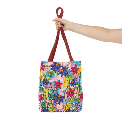 Copy of Floral Teacup Pattern Tote Bag – Vintage Daisies & Bouquet All-Over Print