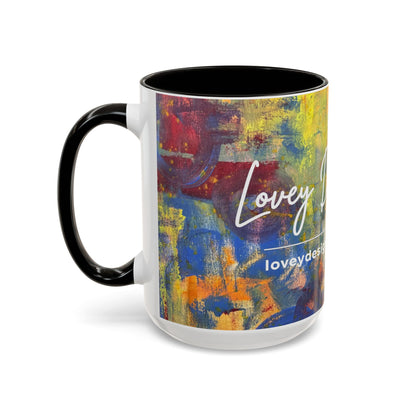 Colorful Abstract Art Mug (11oz & 15oz) — Hand-Painted Vibe, Logo Accent