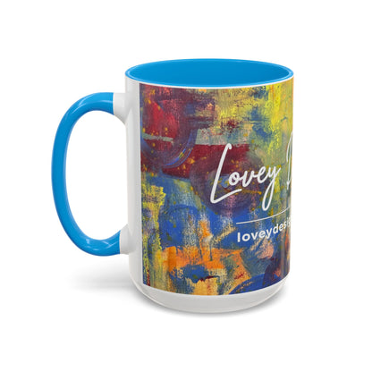 Colorful Abstract Art Mug (11oz & 15oz) — Hand-Painted Vibe, Logo Accent