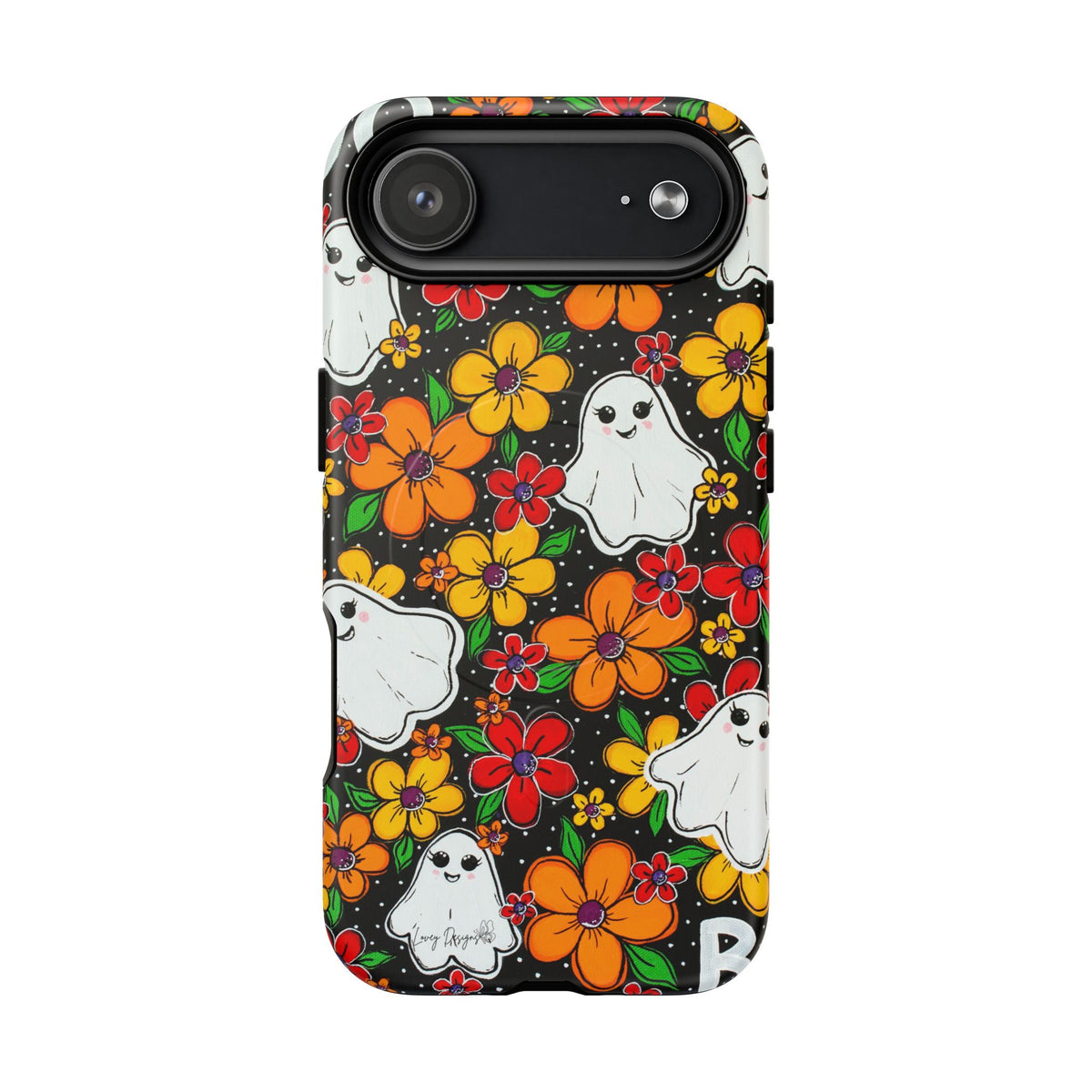 Halloween Floral Ghost Phone Case — Tough Magnetic Protective Cover