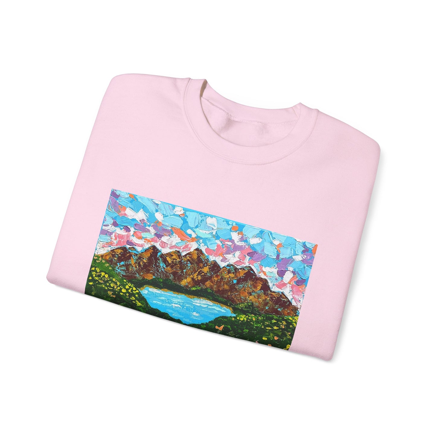 Colorful Mountain Landscape Sweatshirt - "Mountain Lullaby"