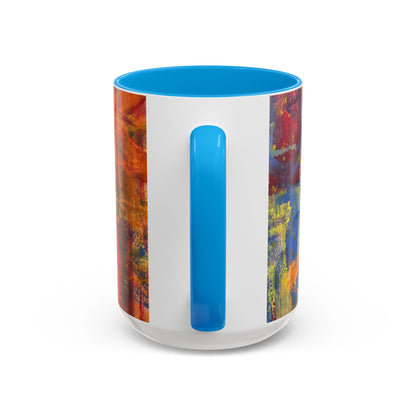 Colorful Abstract Art Mug (11oz & 15oz) — Hand-Painted Vibe, Logo Accent