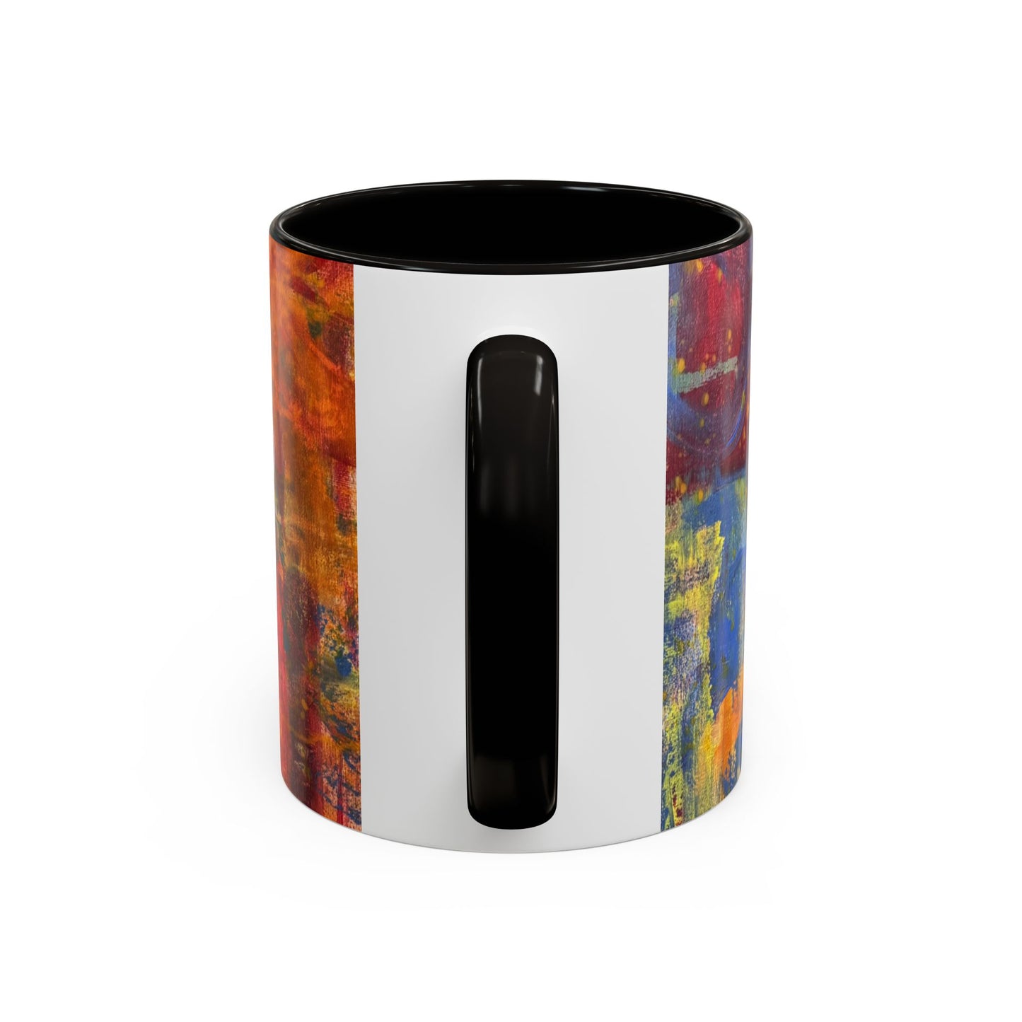 Colorful Abstract Art Mug (11oz & 15oz) — Hand-Painted Vibe, Logo Accent