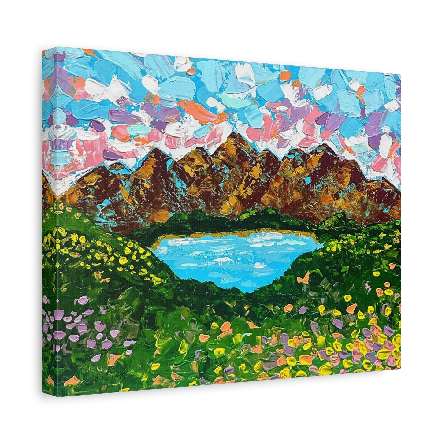 Canvas Print Colorful Mountain Landscape - "Mountain Lullaby"