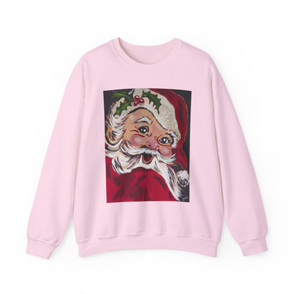 Santa Face Crewneck Sweatshirt — Vintage Santa Christmas Pullover