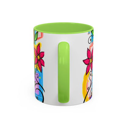 Colorful Floral Art Mug – Vibrant Hand-Painted Flowers (11oz, 15oz)